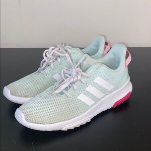 GUC Adidas Youth Pastel Mint and Pink Sneakers Size 6